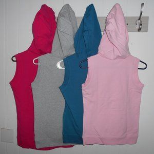 Hooded Sleeveless Cotton Top with Front Kangaroo  Pocket  New with Tags